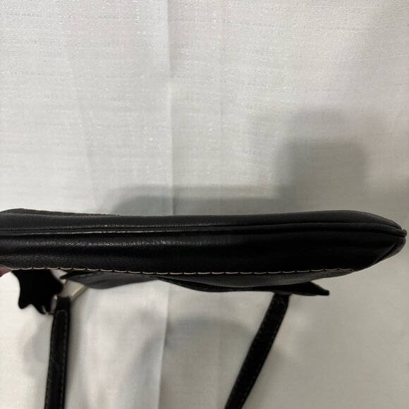 Concepts Canada Medium Black Pebble Leather Flap Cover Cross-Body / Shoulder Bag - Picture 14 of 16